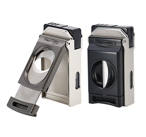 Vector Switch Double Flame Torch Lighter with Cigar Cutter