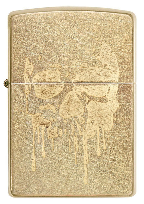 Zippo Lighter - Grunge Skull Gold Drip - Lighter USA