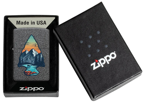 Zippo Lighter - Iron Stone Mountains Design