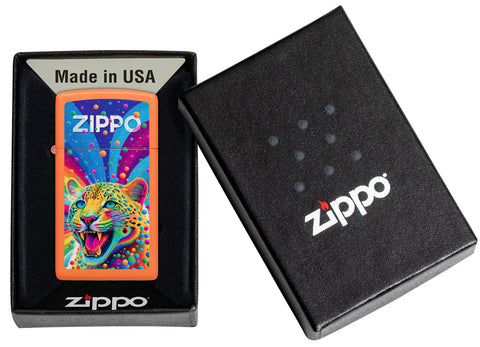 Zippo Lighter - Slim Pop Art Cheetah