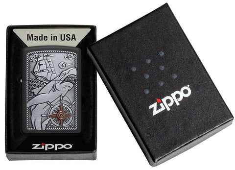 Zippo Lighter - Ship Shark Emblem