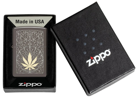 Zippo Lighter - Cannabis Black Ice