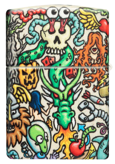 Zippo Lighter - Crazy Collage