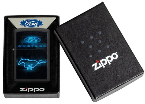 Zippo Lighter - Ford Mustang Neon Logo