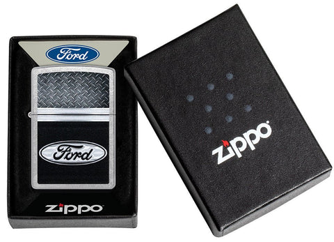 Zippo Lighter - Ford Logo Diamond Plate