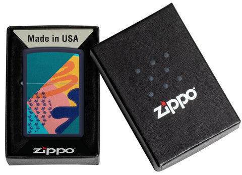 Zippo Lighter - Retro Geometric Patterns