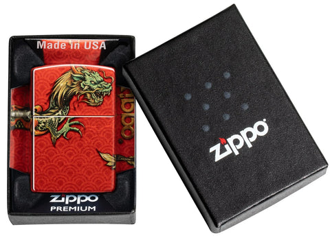 Zippo Lighter - Geometric Dragon