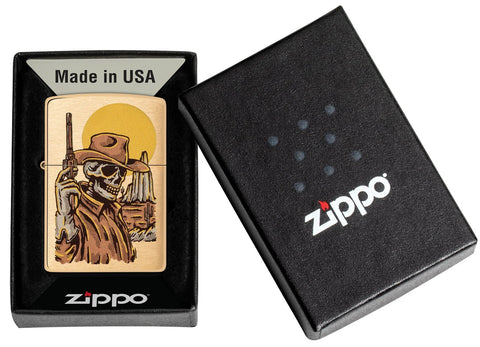 Zippo Lighter - Sepia Wild West Skeleton