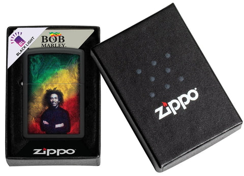 Zippo Lighter - Black Light Bob Marley