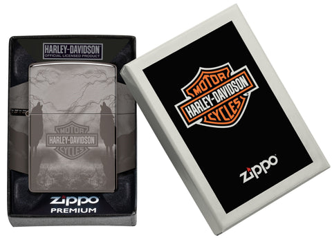 Zippo Lighter - Harley Davidson Howling Wolves