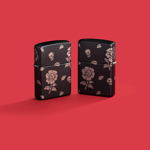 Zippo Lighter - Flower Skulls