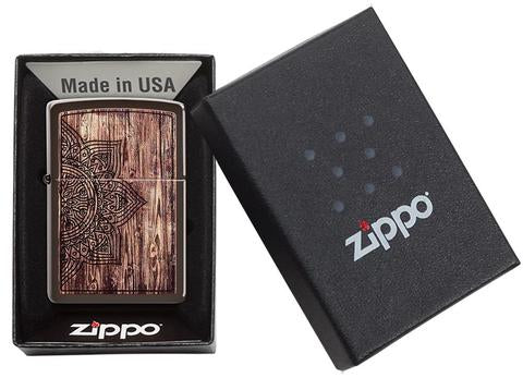 Zippo Lighter - Wood Mandala Design - Lighter USA