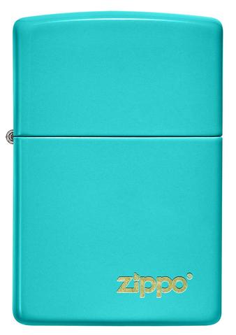 Zippo Lighter - Classic Flat Turquoise w/ Zippo Logo - Lighter USA