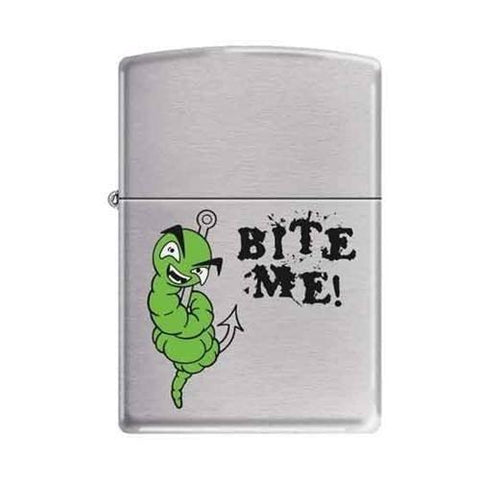 Zippo Lighter - Bite Me! Brushed Chrome - Lighter USA