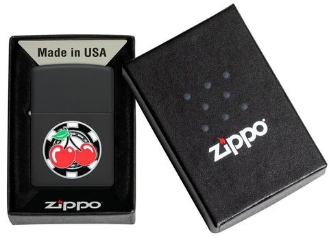 Zippo Lighter - Poker Chip with Lucky Cherries
