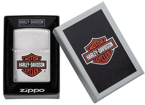Zippo Lighter - Harley-Davidson® Black/Orange Logo