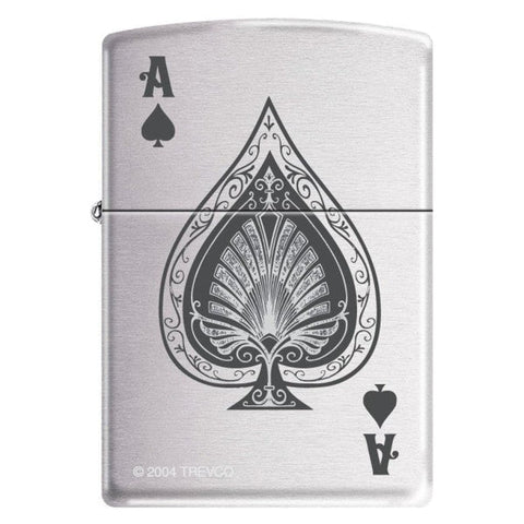 Zippo Lighter - Vintage Spade Brushed Chrome - Lighter USA