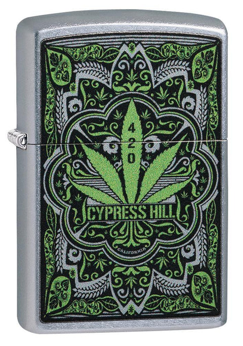 Zippo Lighter - 420 Cypress Hill Leaf Street Chrome