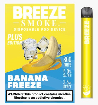 Breeze Smoke Plus - Disposable Pod Device Vape Juice Breeze Smoke Banana Mint  