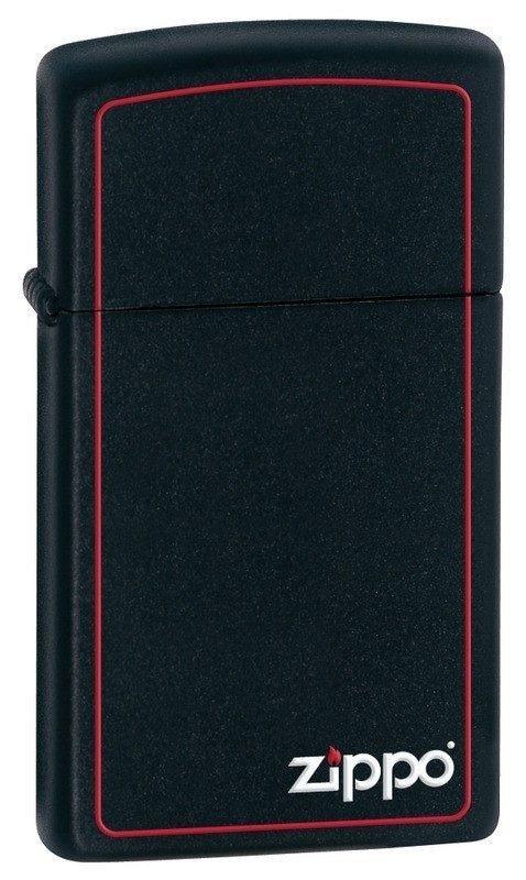 Zippo Lighter - Slim Black Matte Zippo Border - Lighter USA