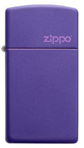 Zippo Lighter - Slim® Purple Matte Zippo Logo - Lighter USA