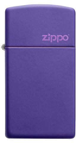 Zippo Lighter - Slim® Purple Matte Zippo Logo - Lighter USA