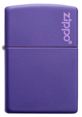 Zippo Lighter - Classic Purple Matte Zippo Logo - Lighter USA