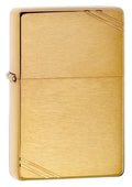 Zippo Lighter - Vintage Brushed Brass w/ Slashes - Lighter USA