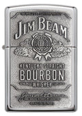 Zippo Lighter - Jim Beam Pewter Emblem High Polish Chrome - Lighter USA