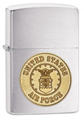 Zippo Lighter - U.S. Air Force Brushed Chrome - Lighter USA