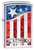 Zippo Lighter - American Flag w/ Zippo Logo - Lighter USA