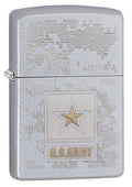 Zippo Lighter - US Army Satin Chrome - Lighter USA