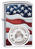 Zippo Lighter - American Stamp On Flag - Lighter USA