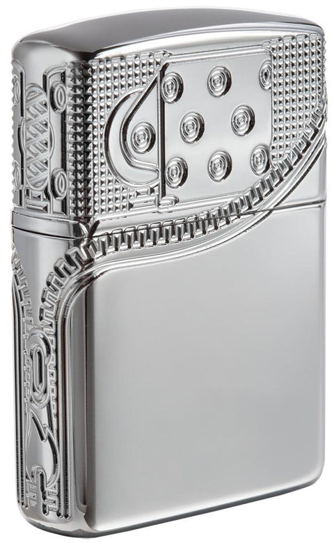 Zippo Lighter - Zipper Armor High Polish Chrome - Lighter USA