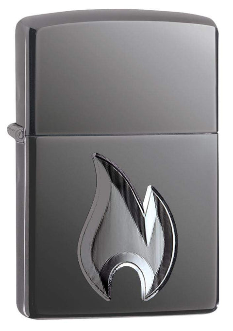 Zippo Lighter - Zippo Flame Design Black Ice - Lighter USA