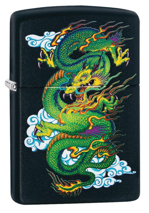 Zippo Lighter - Cloudy Dragon Black Matte - Lighter USA