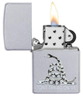 Zippo Lighter - Don’t Tread on Me Satin Chrome - Lighter USA