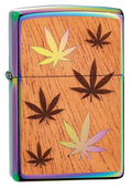 Zippo Lighter - WOODCHUCK USA Marijuana Leaves - Lighter USA