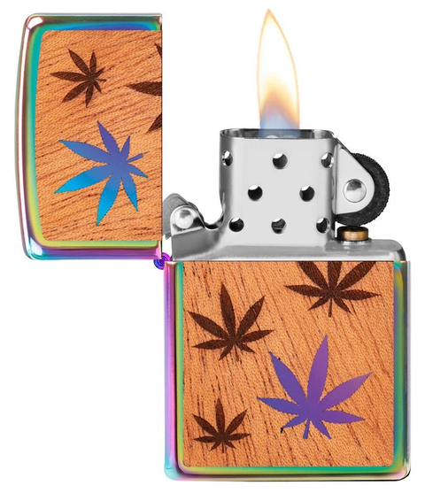 Zippo Lighter - WOODCHUCK USA Marijuana Leaves - Lighter USA