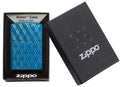 Zippo Lighter - Diamonded Carved High Polish Blue - Lighter USA