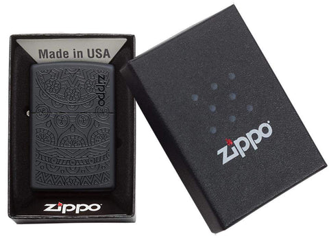 Zippo Lighter - Tone on Tone Black Matte - Lighter USA