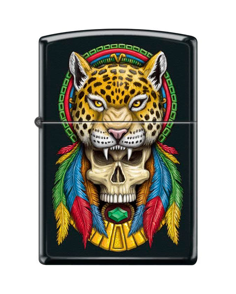 Zippo Lighter - Headdress Cheetah Skull - Lighter USA