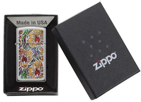 Zippo Lighter - Fusion Floral Design - Lighter USA