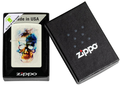 Zippo Lighter - Watercolor Skull