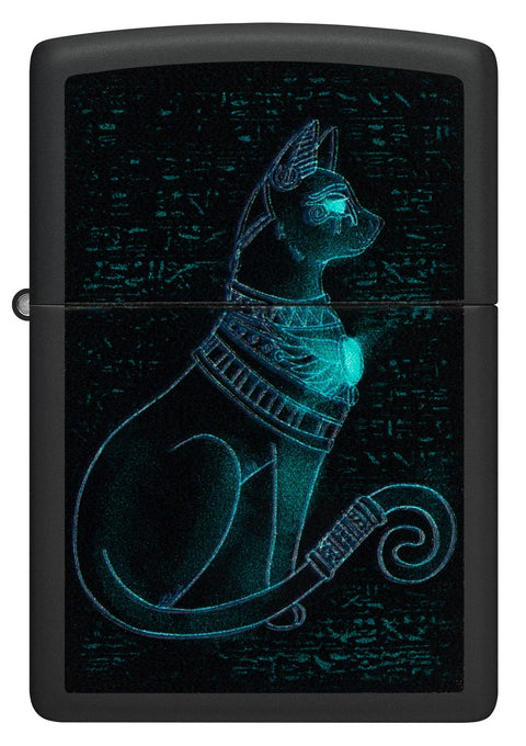 Zippo Lighter - Black Light Spiritual Cat