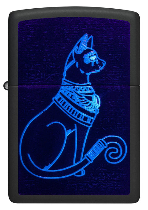 Zippo Lighter - Black Light Spiritual Cat