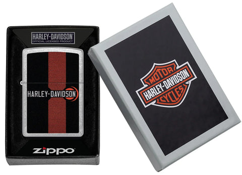 Zippo Lighter - Harley Davidson Race Stripes w/ Logo