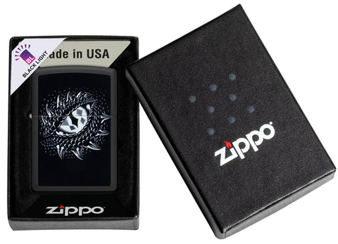 Zippo Lighter - Black Light Dragon Eye