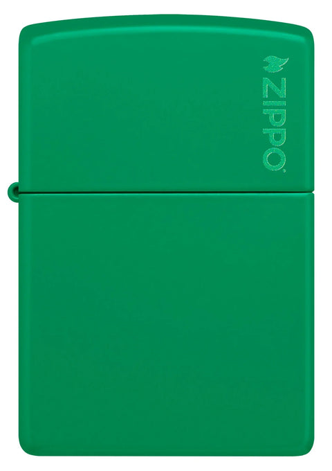 Zippo Lighter - Green Grass Matte w/ Zippo Logo