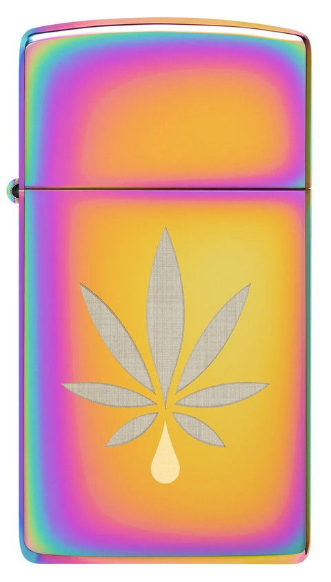 Zippo Lighter - Multi Color Slim Cannabis Leaf